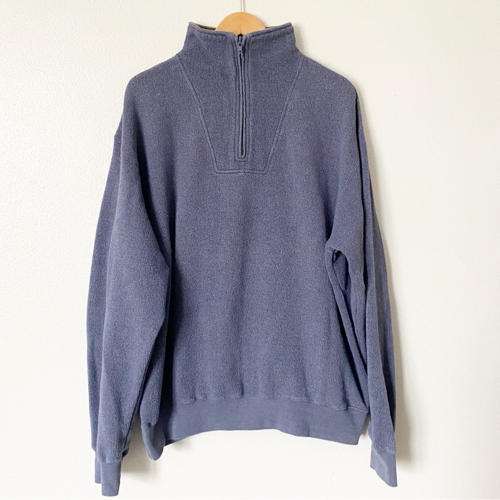 Orvis Quarter Zip Signature‎ Fleece Pullover Sweatshirt Slate Blue Men's Size XL